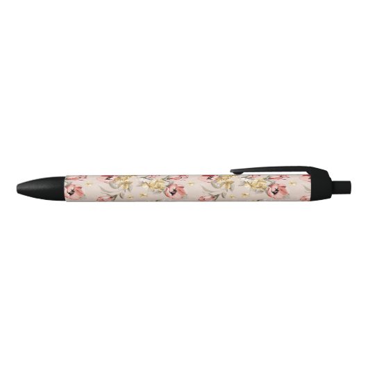 Abstract Elegance florale patroon 3 Zwarte Inkt Pen (Bovenkant)