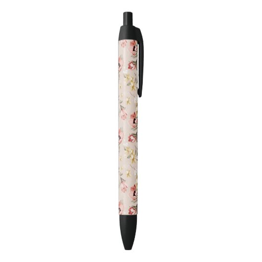Abstract Elegance florale patroon 3 Zwarte Inkt Pen (Achterkant (Verticaal))