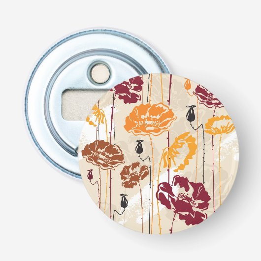 Abstract Elegance florale patroon 4 Button Flesopener (Voorkant)