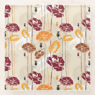 Abstract Elegance florale patroon 4 Glazen Onderzetter