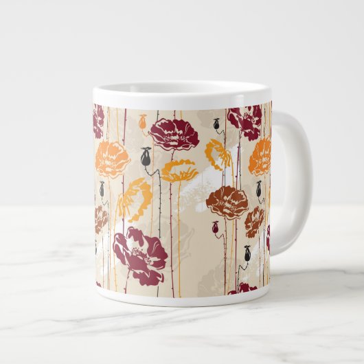 Abstract Elegance florale patroon 4 Grote Koffiekop (Voorkant rechts)