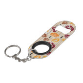Abstract Elegance florale patroon 4 Sleutelhanger Flessenopener (Voorkant Gekanteld)