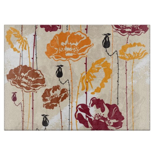 Abstract Elegance florale patroon 4 Snijplank (Voorkant)