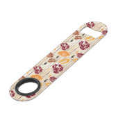 Abstract Elegance florale patroon 4 Speed Flessenopener (Achterkant Gekanteld)