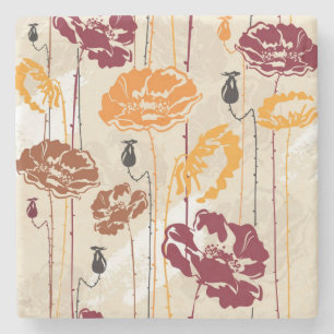 Abstract Elegance florale patroon 4 Stenen Onderzetter