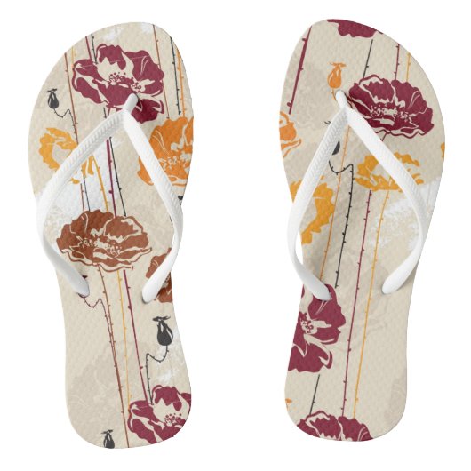 Abstract Elegance florale patroon 4 Teenslippers (Voetbed)