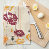 Abstract Elegance florale patroon 4 Theedoek (Quarter Fold)