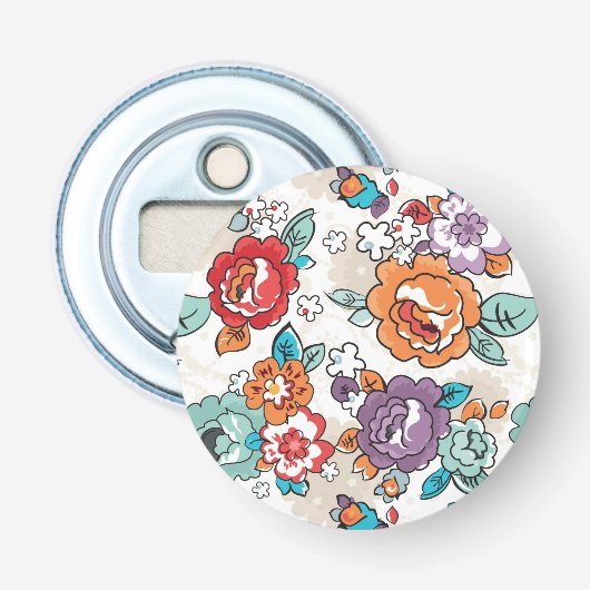 Abstract Elegance floreel patroon 5 Button Flesopener (Voorkant)