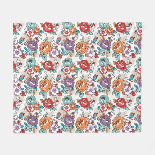 Abstract Elegance floreel patroon 5 Fleece Deken (Voorkant (Horizontaal))