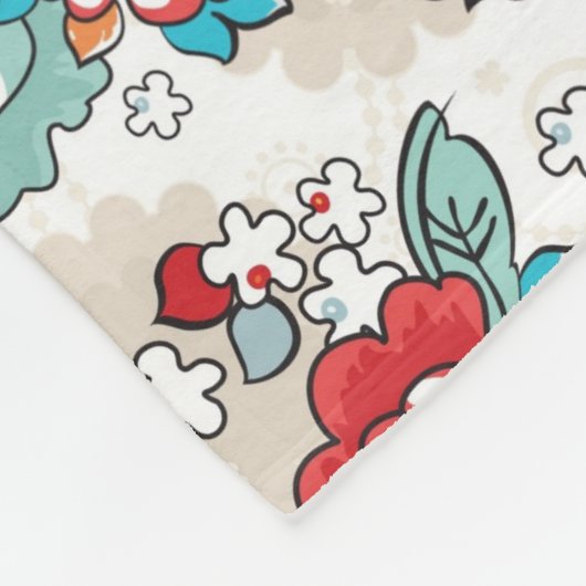 Abstract Elegance floreel patroon 5 Fleece Deken (Hoek)