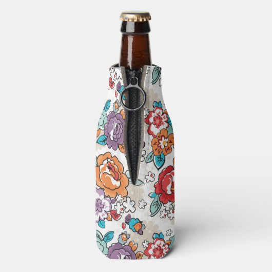 Abstract Elegance floreel patroon 5 Flesjeskoeler (Fles Achterkant)