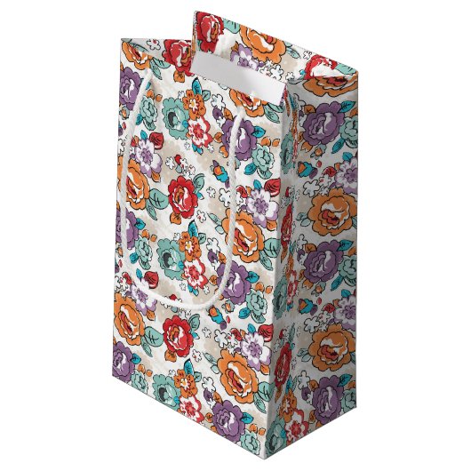 Abstract Elegance floreel patroon 5 Klein Cadeauzakje (Achterkant Gekanteld)