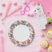 Abstract Elegance floreel patroon 5 Papieren Bordje (Feest)