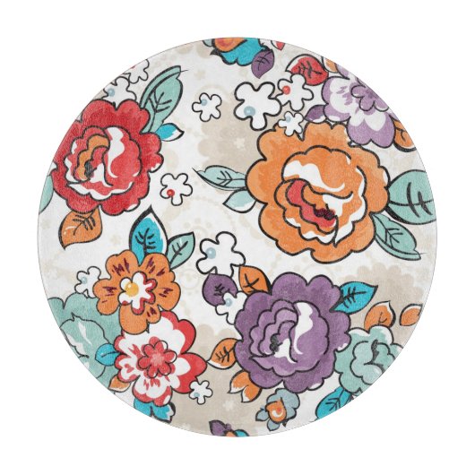 Abstract Elegance floreel patroon 5 Snijplank (Voorkant)