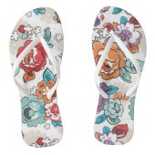 Abstract Elegance floreel patroon 5 Teenslippers (Voetbed)