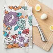 Abstract Elegance floreel patroon 5 Theedoek (Quarter Fold)