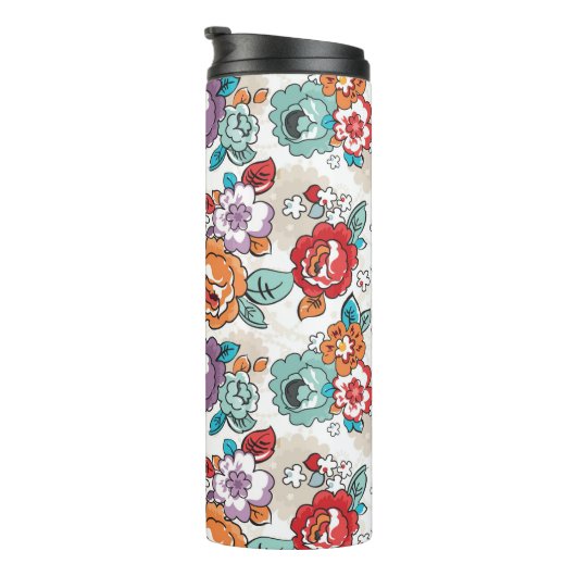 Abstract Elegance floreel patroon 5 Thermosbeker (Geroteerd rechts)