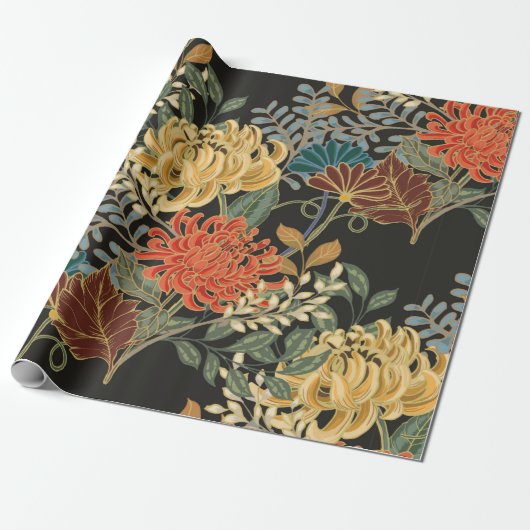 Abstract elegance seamless pattern with floral bac cadeaupapier (Uitgerold)