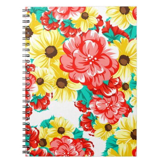 Abstract elegance seamless pattern with floral bac notitieboek (Voorkant)