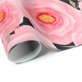 Abstract elegance seamless pattern with pink flowe cadeaupapier (Rol Hoek)