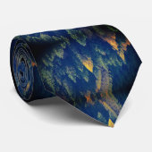 Abstract Elegant Blue Yellow Mountain Fir Trees Stropdas (Opgerold)