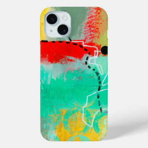Abstract Elegant gemengd Kleurrijk schilderpatroon iPhone 15 Mini Hoesje