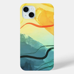 Abstract Elegant gemengd Kleurrijk schilderpatroon iPhone 15 Mini Hoesje
