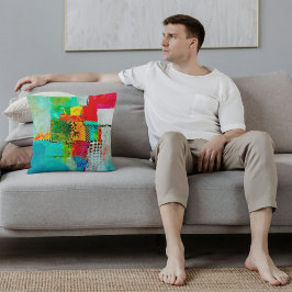 Abstract Elegant gemengd Kleurrijk schilderpatroon Kussen