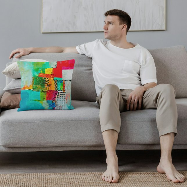 Abstract Elegant gemengd Kleurrijk schilderpatroon Kussen (Creator heeft geüpload)