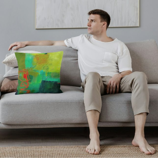 Abstract Elegant gemengd Kleurrijk schilderpatroon Kussen (Creator heeft geüpload)