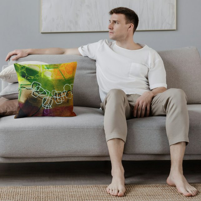 Abstract Elegant gemengd Kleurrijk schilderpatroon Kussen (Creator heeft geüpload)