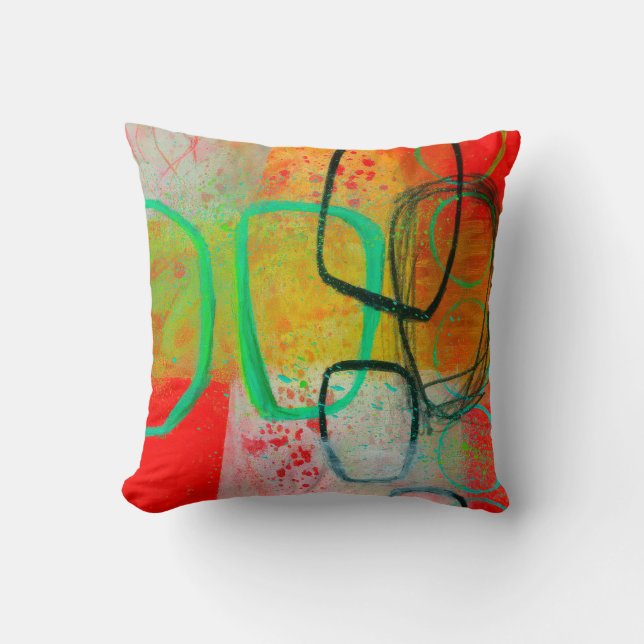 Abstract Elegant gemengd Kleurrijk schilderpatroon Kussen (Voorkant)