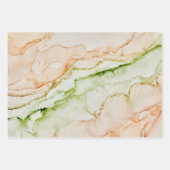 Abstract Elegant Jade Green Blush Peach Inpakpapier Vel (Voorkant)