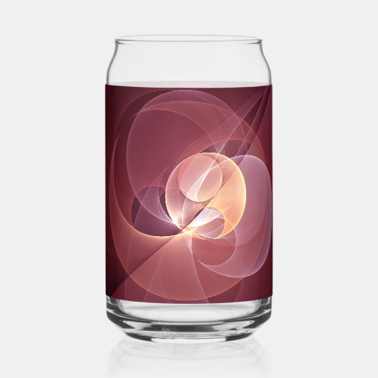 Abstract Elegant Modern Wine Red Fractal Art Blikvorm Glas (Achterkant)