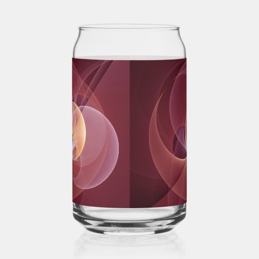 Abstract Elegant Modern Wine Red Fractal Art Blikvorm Glas (Links)