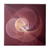 Abstract Elegant Modern Wine Red Fractal Art Tegeltje (Voorkant)