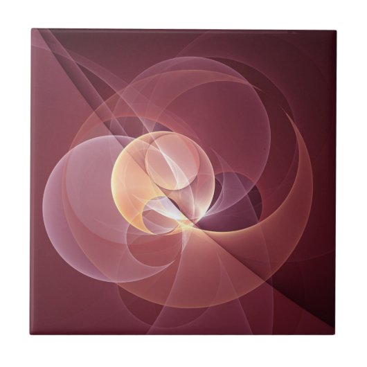 Abstract Elegant Modern Wine Red Fractal Art Tegeltje (Voorkant)