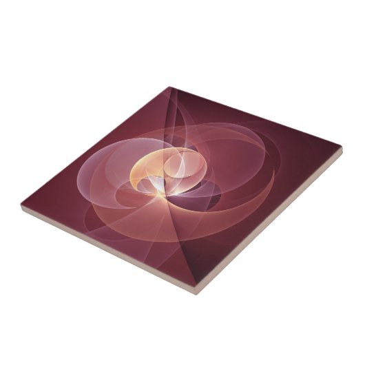 Abstract Elegant Modern Wine Red Fractal Art Tegeltje (Zijkant)