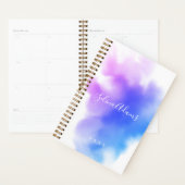 Abstract Elegant Ombre Pink Blue Waterverf Script Planner (Display)