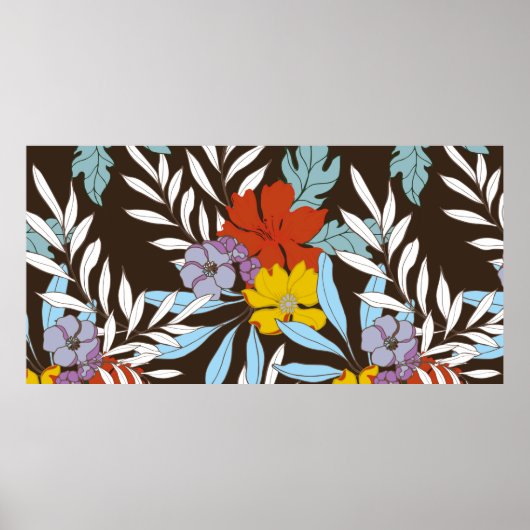 Abstract elegant patroon met bloemige achtergrond. poster (Voorkant)