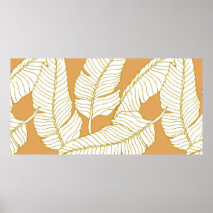 Abstract elegant patroon met bloemillustratie poster
