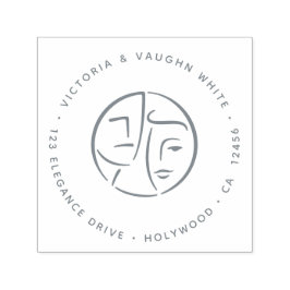 Abstract Elegant Rich Couple Retouradres Zelfinktende Stempel