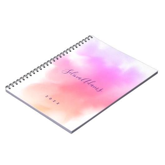 Abstract Elegant roze Gold Waterverf script Notitieboek (Linkerzijde)