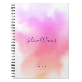 Abstract Elegant roze Gold Waterverf script Notitieboek