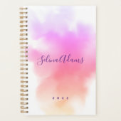Abstract Elegant roze Gold Waterverf script Planner (Voorkant)