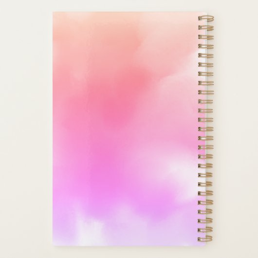 Abstract Elegant roze Gold Waterverf script Planner (Achterkant)