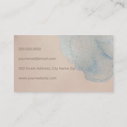 Abstract Elegant Shimmery Waterverf Visitekaartje (Achterkant)