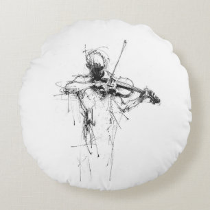 Abstract Elegant Violist Rond Kussen