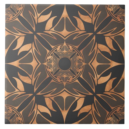 Abstract, elegant vormgegeven sierpatroon tegeltje (Voorkant)