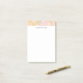 Abstract Elegant Waterverf Monogram roze goud Post-it® Notes (Op bureau)